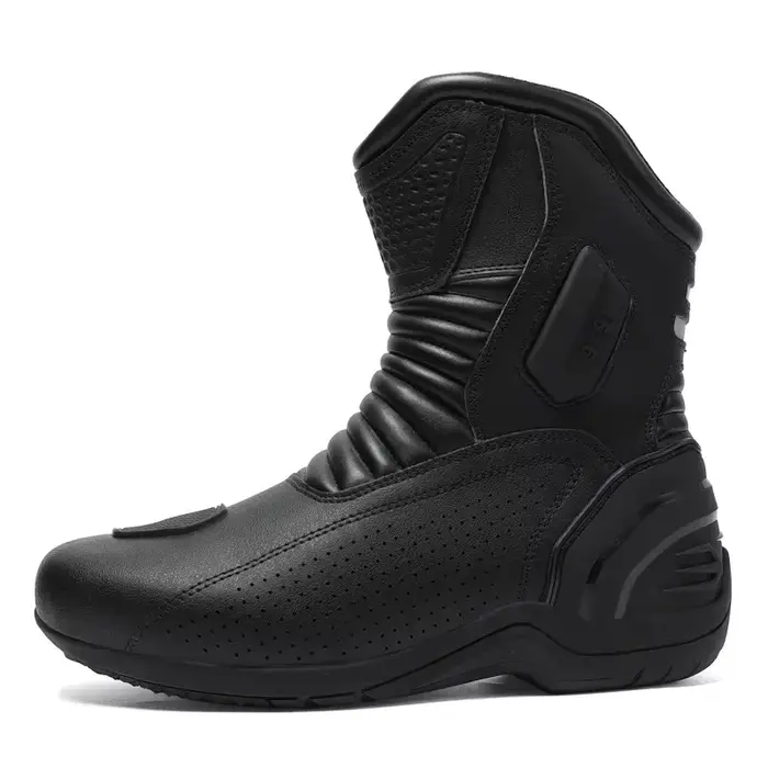 Bottes de moto noires pour hommes, imperméables, semelle antidérapante, chaussures d'équitation urba