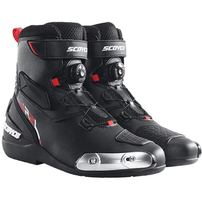 SCOYCO bottes de Moto en cuir Motocross hors route bottes de course Moto chaussures d'équitation hom