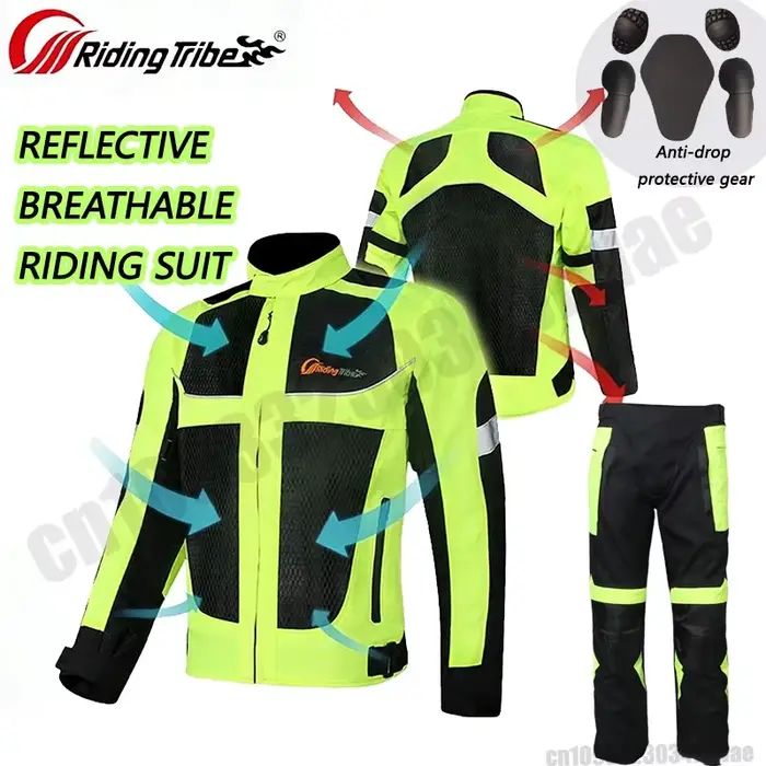 Veste de moto réfléchissante respirante d'été pour hommes et femmes