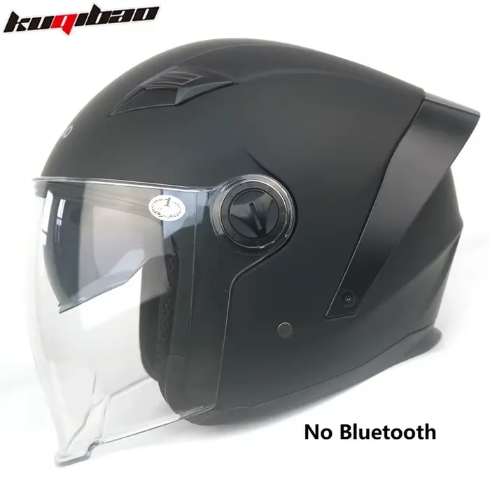 Kuqibao Casque de moto Interphone Bluetooth Demi-casque Chevalier électrique pour hommes et femmes D