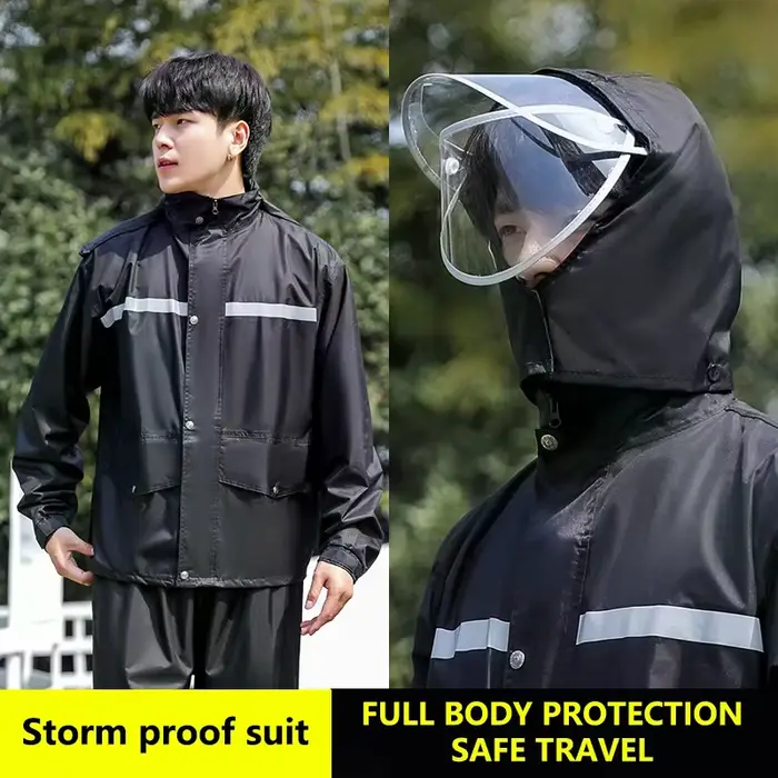 1 ensemble manteau à capuche et pantalon combinaison de pluie pour femmes hommes équipement