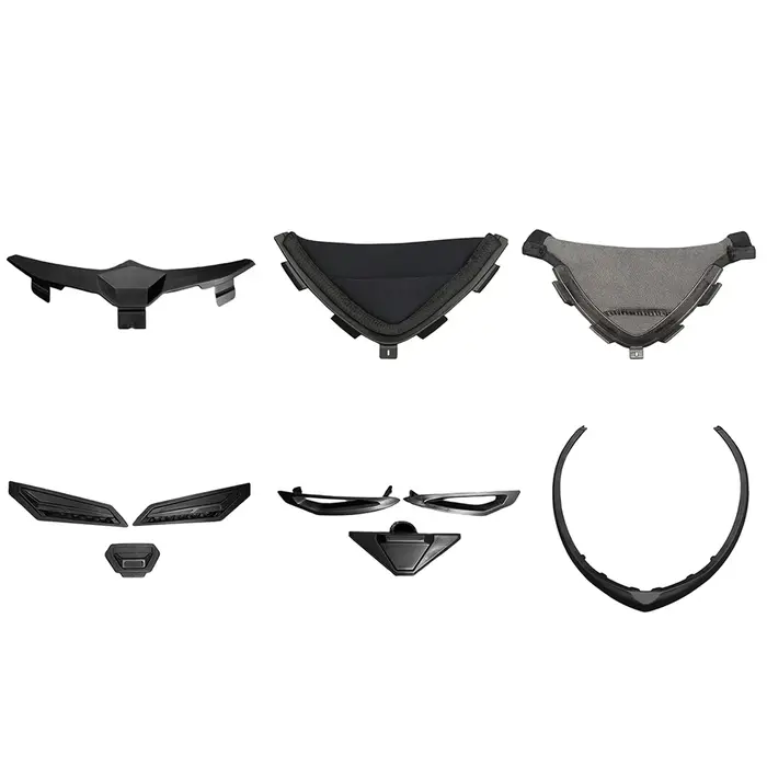 Accessoires de casque de moto : Protection nasale et pièces de ventilation (aérations supérieures et inférieures) – Kit