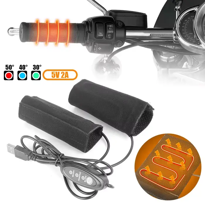 Housse de poignée chauffante électrique à 3 vitesses, Anti-Vibration, antidérapante, Kits de chauffa