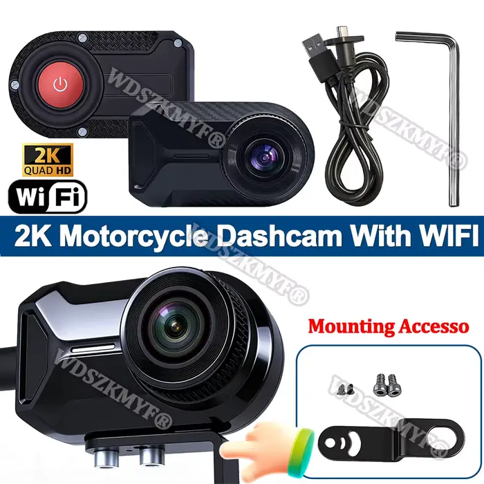 Nouveau 2K moto conduite Dash Cam DVR 30fps caméscope montagne vélo électrique vélo moto casque camé