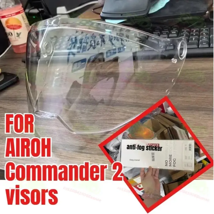 Visière pour casque AIROH Commander 2, lentille de casque de moto, patch anti-buée, accessoires pour écran de casque de moto
