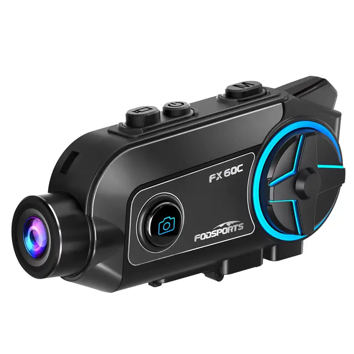Intercom pour moto Fodsports FX60C, caméra HD 4K, casque Bluetooth 10 voies, intercomunicador moto, 