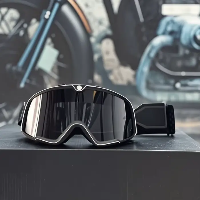 Visière de casque de moto tout-terrain rétro, lunettes polarisées coupe-vent et anti-poussière pour