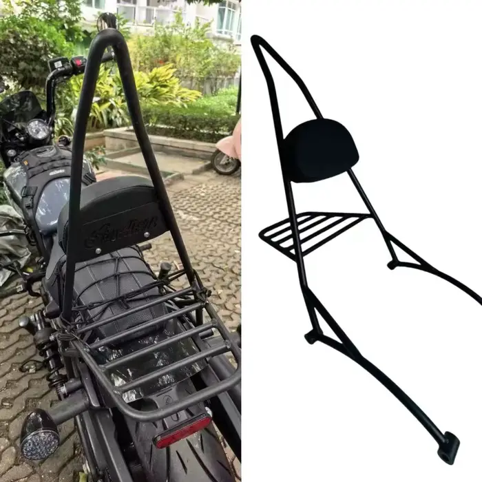 Barre Sissy de 70cm avec étagères arrière détachables