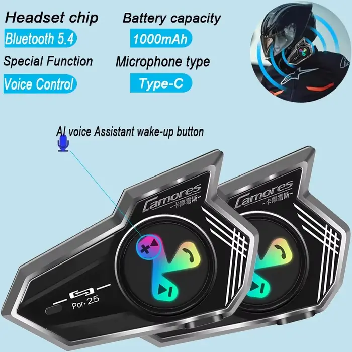 Bluetooth 5.4 casque de Moto sans fil