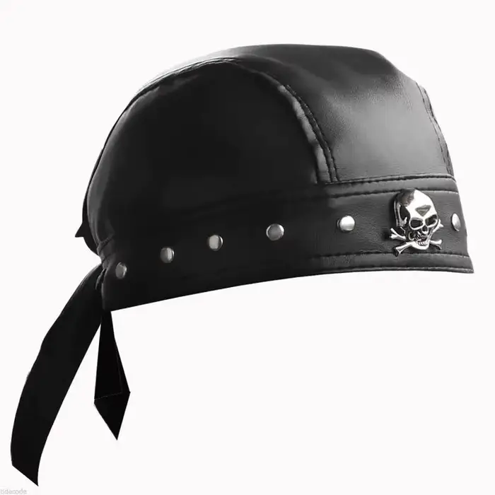 Casque de moto en cuir noir avec bandana tête de mort, style dessin animé mignon One Piece, cadeau d