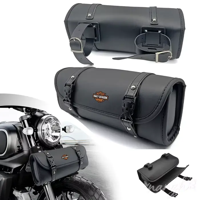 Sac de guidon de moto en cuir PU