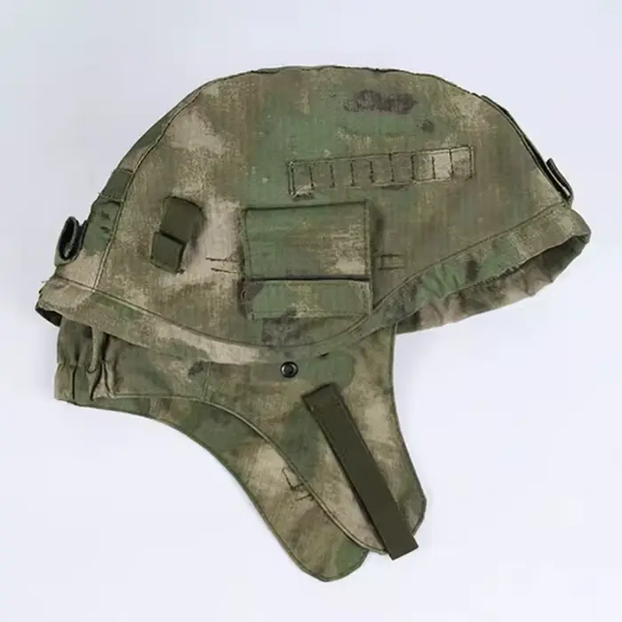 Casque russe 6b47 avec housse de casque camouflage MOX Green Ruin, version coupe-vent et protection 