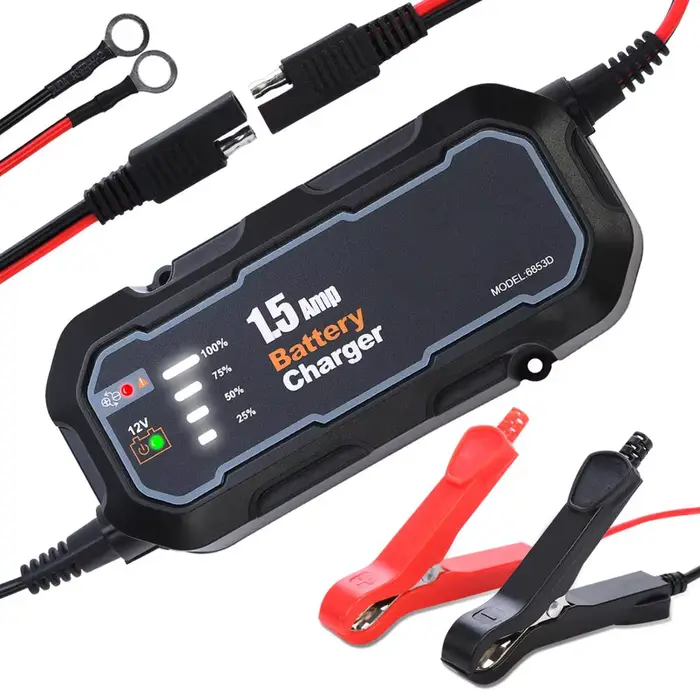 Chargeur de batterie de moto intelligent automatique 12V 1500mA, pour voiture/RV/ATV/bateau, chargeu