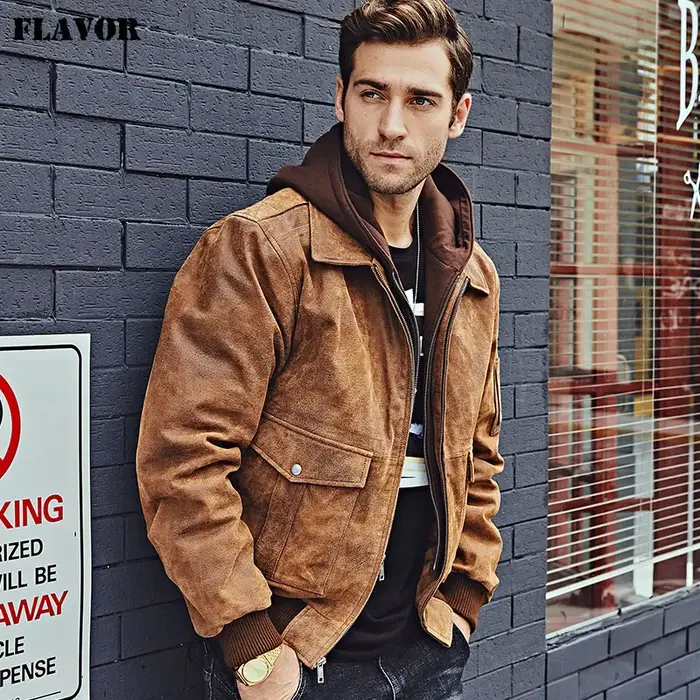 FLAVOR-Blouson aviateur en cuir véritable pour homme, manteau d'hiver chaud, capuche perfectionnée, Air Forca happator, nouveau