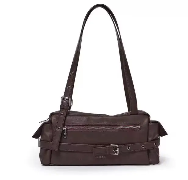 Sac de moto grande capacité pour femme, sac à bandoulière décontracté style simple avec fermeture éc