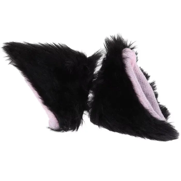 Paquet de 2 accessoires de casque d'oreilles de chat en fausse fourrure, oreilles de chat en peluche