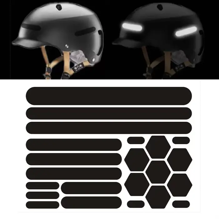1 ensemble d'autocollants réfléchissants pour casque de moto, bande de Protection réfléchissante noi