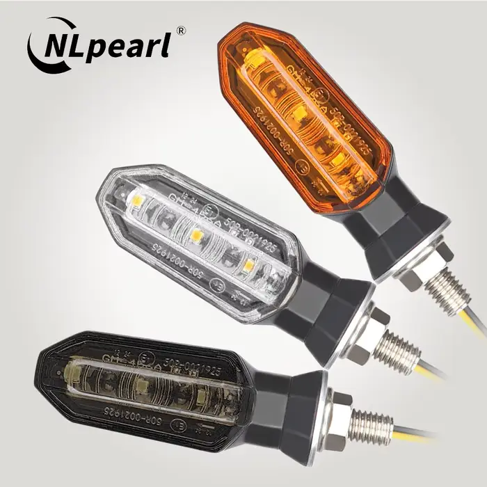 NLperal Moto LED clignotants 8mm Mini ambre clignotant clignotant lampe 12V Moto indicateur accessoi