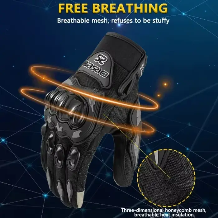 Gants d'escalade de moto en maille d'été