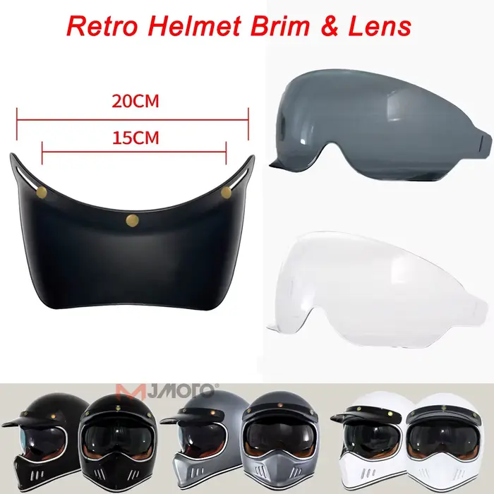 Rétro casque de Moto bord et lentille visière bouclier lunettes