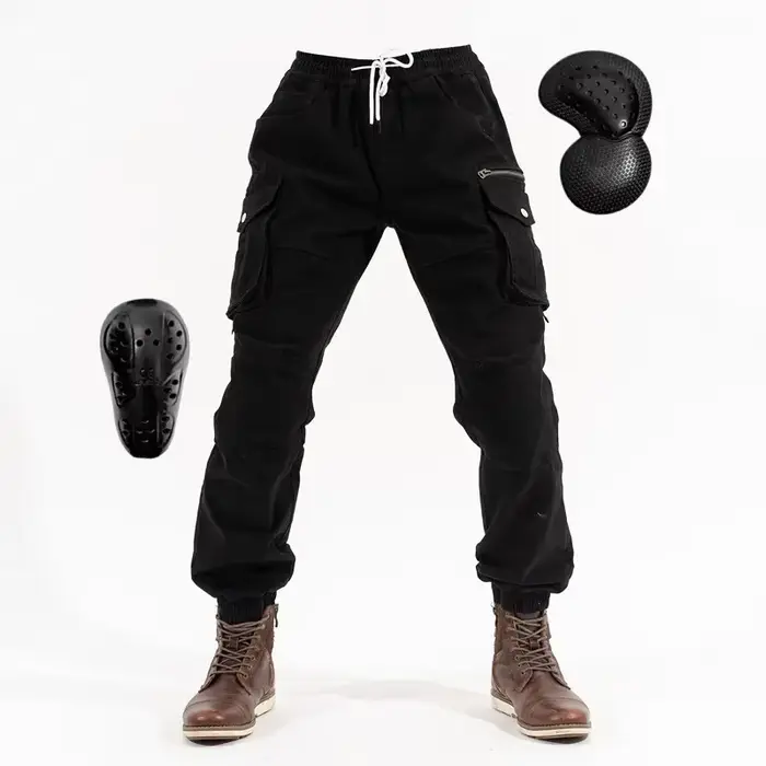 Pantalon d'équitation de moto avec poignées, équipement de protection amovible, style de loisirs en 