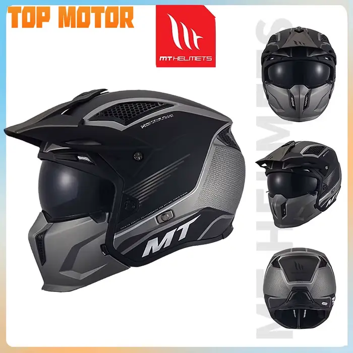 MT STREETFIGHTER Moto tout-terrain casque Anti-éblouissement cadeau lentille noire Motocross Capacete hommes ATV Moular