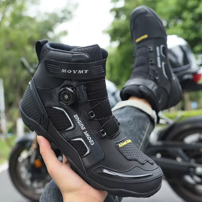 Bottes de moto en cuir pour hommes