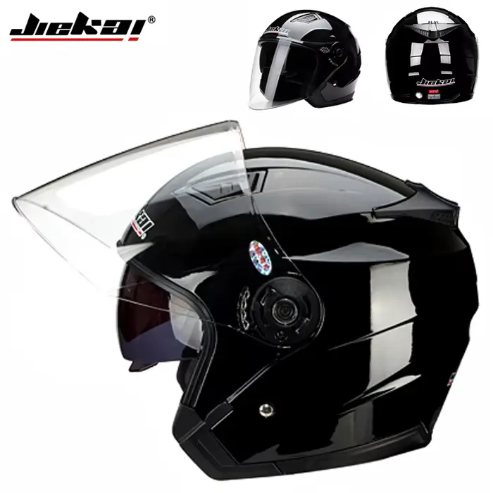 JIEKAI casque Scooter moto électrique moteur Van hommes femmes Vintage Double visière casques adapté