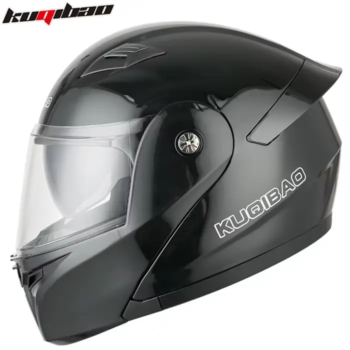 Casque de moto KUQIBAO avec casque Bluetooth intégré, casque de moto rabattable pour hommes, double 