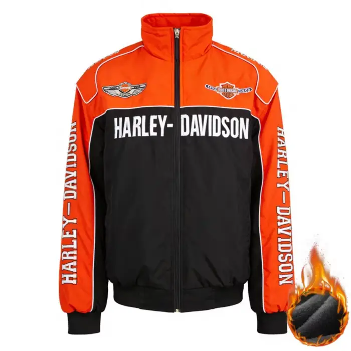 Veste de moto brodée rembourrée en coton, combinaison en coton pour Harley Davidson Electra Glide Ul