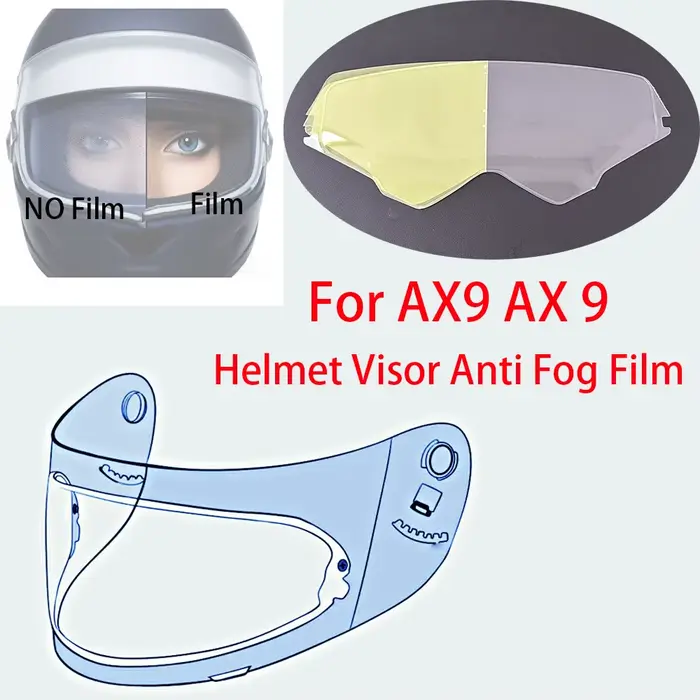 Film Anti-buée pour visière de casque de moto, Patch pour AGV AX9 AX-9