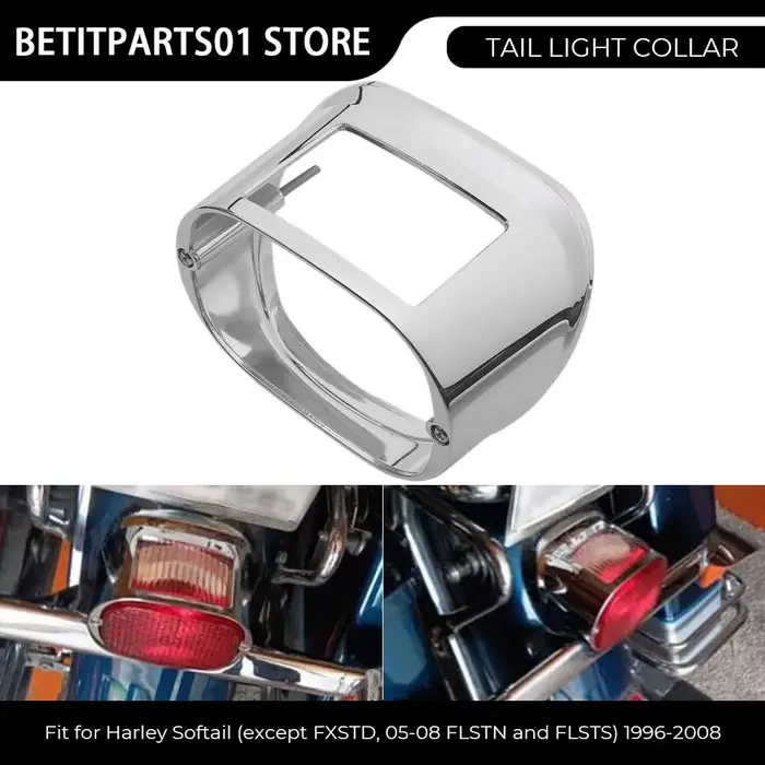 Accessoire de moto, 1 pièce, collier de feu arrière en plastique ABS chromé pour Harley Softail sauf