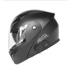 KUQIBAO casque de Moto pour hommes casque Bluetooth intégré casque de Moto rabattable Double HD lent